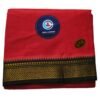 Crimson Red Cotton Dhoti 9x5 Unstitched Folded
