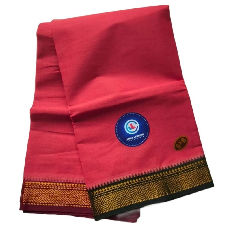 Crimson Red Cotton Dhoti 9x5 Unstitched Unfolded2