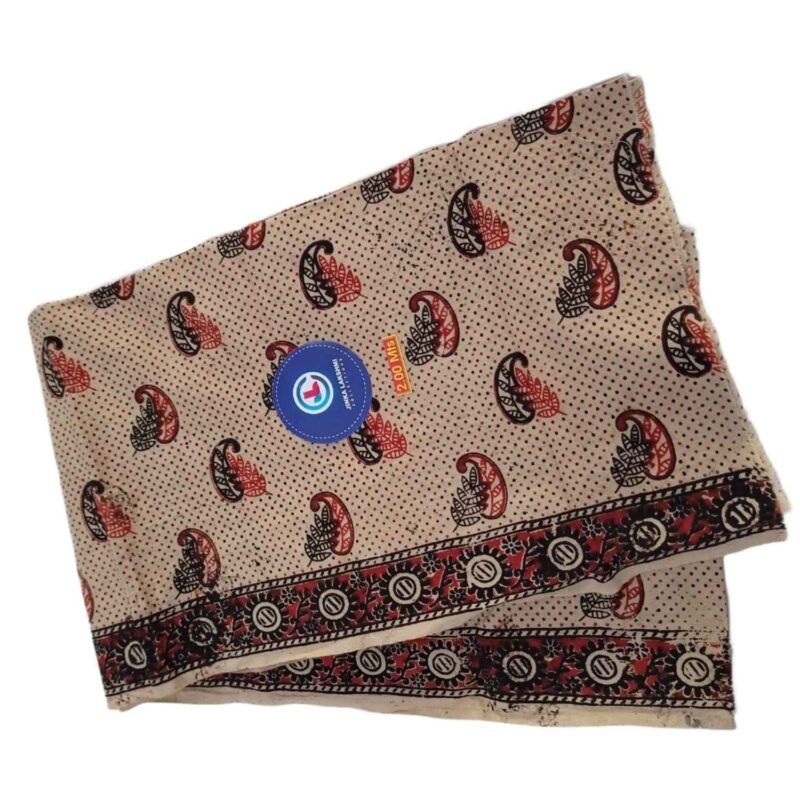 Kalamkari Cotton Lungi 2 Meters Unstitched Design 3 Unfolded1
