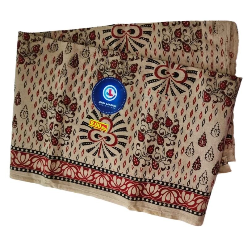 Kalamkari Cotton Lungi 2 Meters Unstitched Design 2 Unfolded2