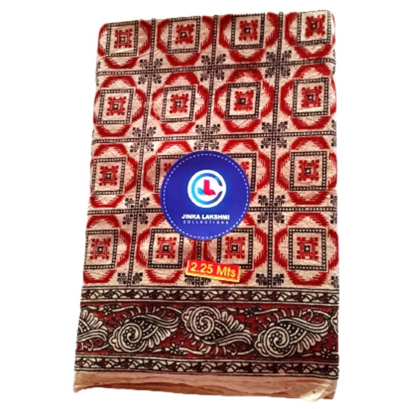 Kalamkari Cotton Lungi 2.25 Meters Unstitched Folded