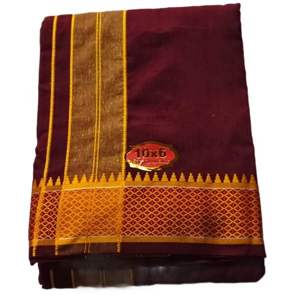 Maroon Cotton Dhoti 10x6 Unstitched Folded