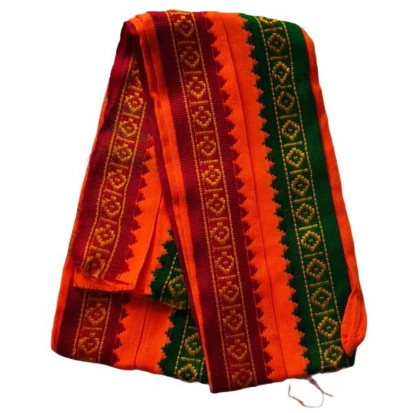Orange Cotton Gamcha Angavastram Unfolded