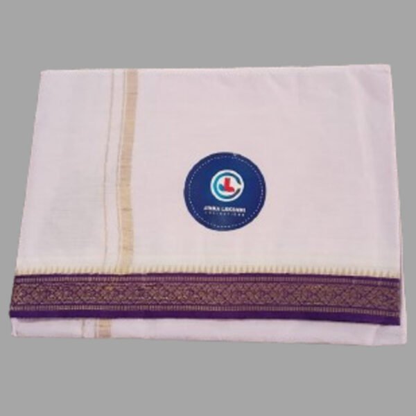 White Cotton Dhoti 4 Meters Unstitched Folded
