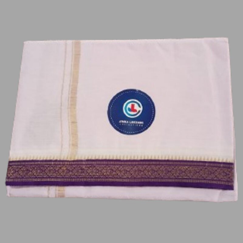 White Cotton Dhoti 4 Meters Unstitched Folded