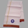White Cotton Dhoti 4 Meters Unstitched Unfolded2