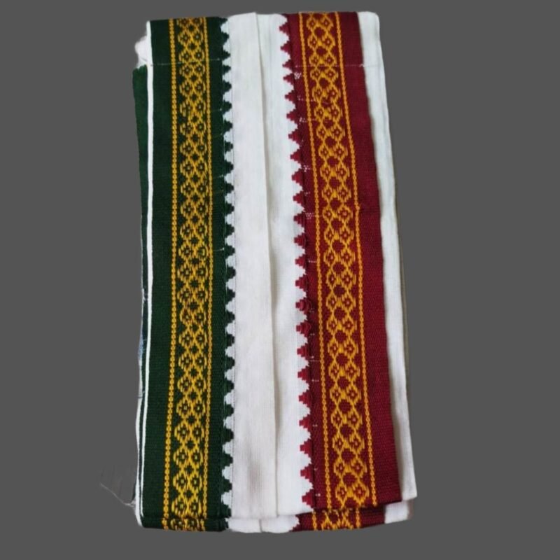 White Cotton Gamcha Angavastram Folded