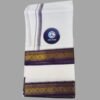 White Cotton Lungi 2 Meters With Blue Border Unstitched Unfolded2