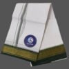 White Cotton Lungi 2 Meters With Green Border Unstitched Unfolded1