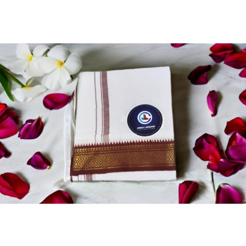White Cotton Lungi 2 Meters With Maroon Border Unstitched Folded Lifestyle