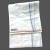 White Cotton Lungi 2.25 Meters With Blue Border Unstitched Unfolded2