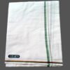 White Cotton Lungi 2.25 Meters With Green Border Unstitched Folded