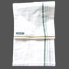 White Cotton Lungi 2.25 Meters With Green Border Unstitched Unfolded2