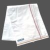 White Cotton Lungi 2.25 Meters With Maroon Border Unstitched Unfolded1