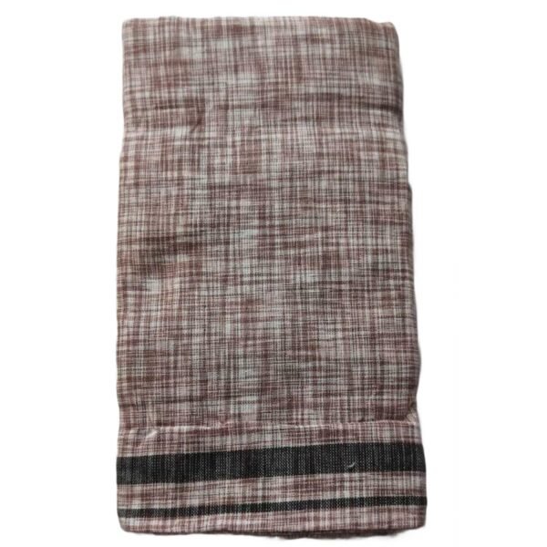 Ash Brown Pure Cotton Lungi 2 Meters Unstitched Folded