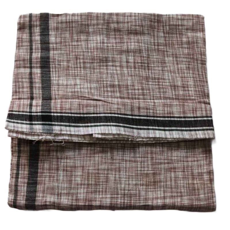 Ash Brown Pure Cotton Lungi 2 Meters Unstitched Unfolded1