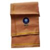 Beige Cotton Dhoti 4 Meters with Zari border Unfolded1