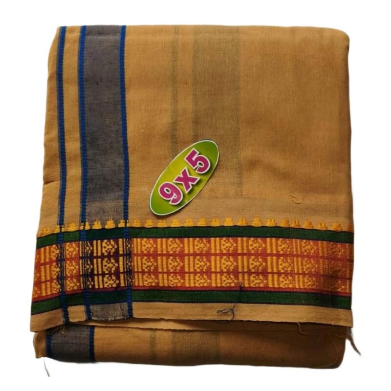 Beige Cotton dhoti 9x5 size Folded
