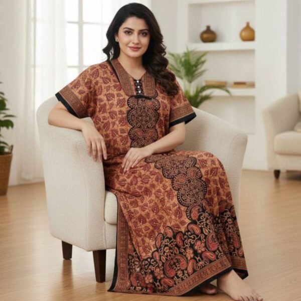 Biscuit Cotton Nighty Lifestyle