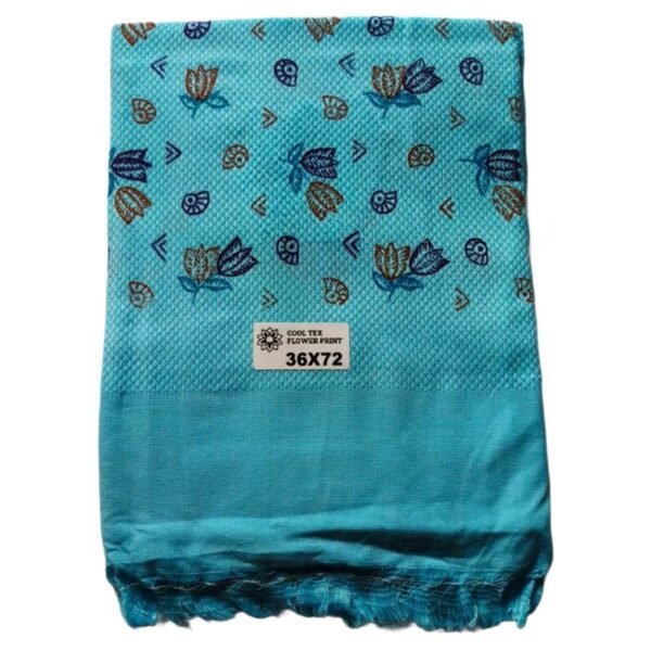Blue Cotton Bath Towel 36x72 Folded