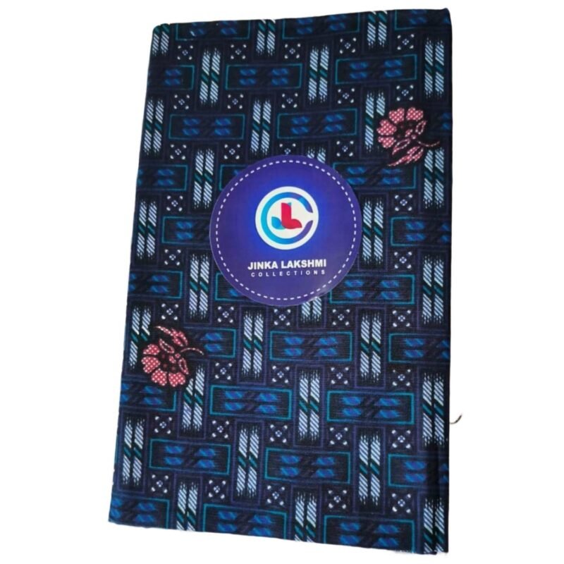 Blue Cotton Printed Lungi 2 Meters Unstitched Folded