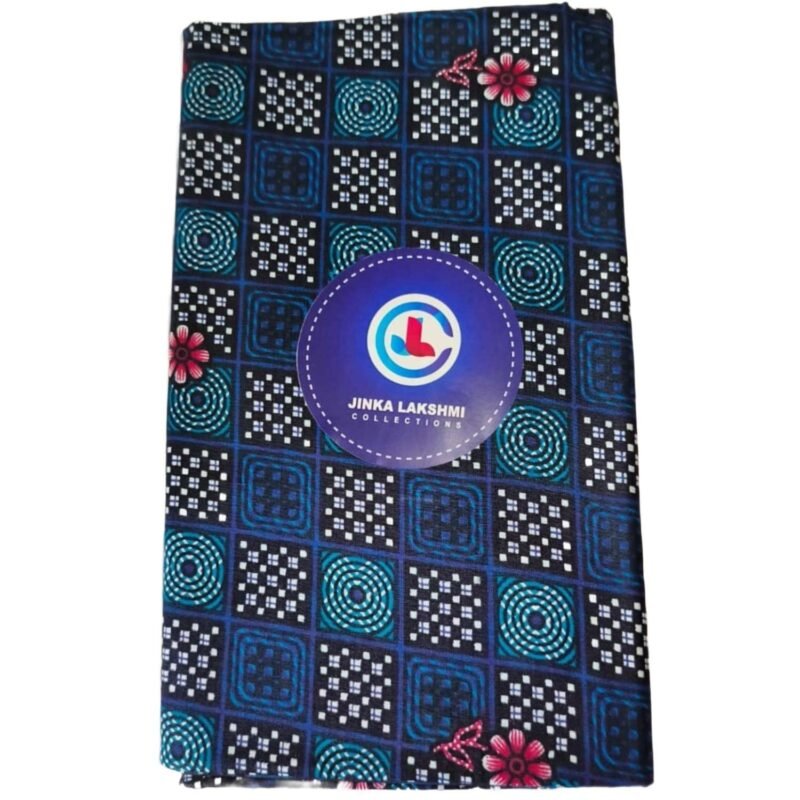 Blue Cotton Printed Unstitched Lungi 2 Meters Folded
