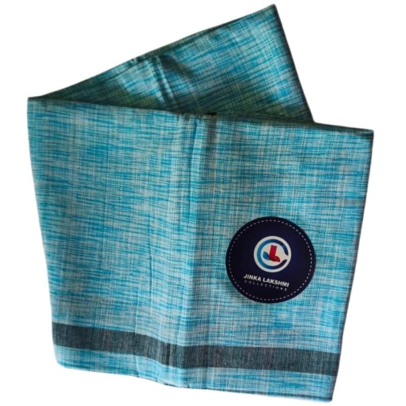 Blue Pure Cotton Lungi 2 Meters Unstitched Unfolded1