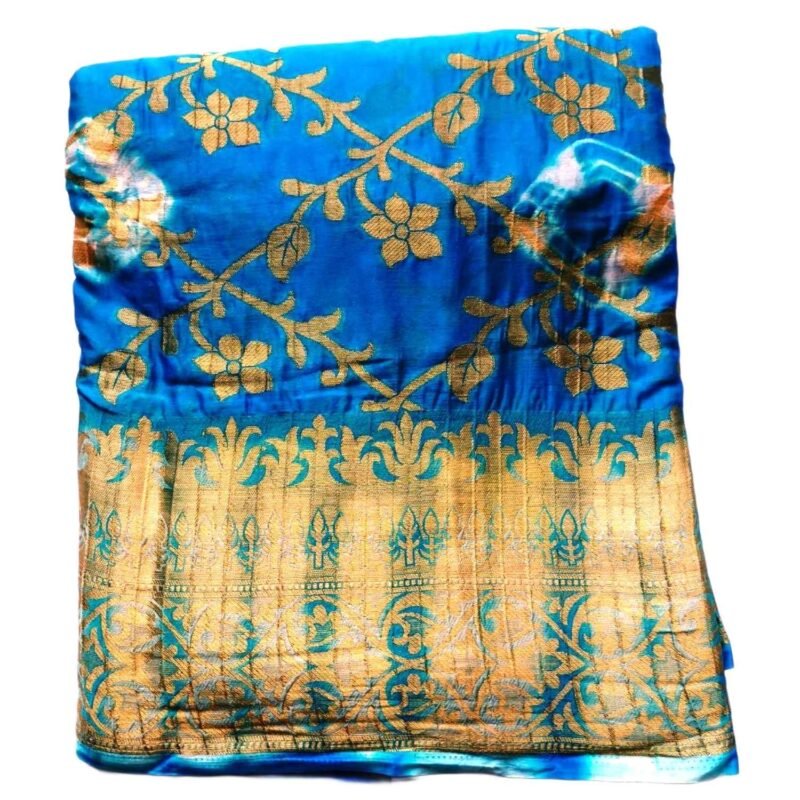 Blue Silk Saree For Women Folded