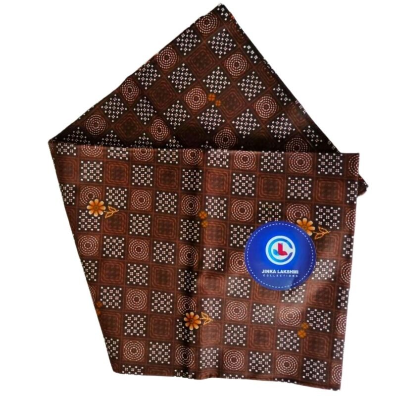 Brown Cotton Printed Lungi 2 Meters Unstitched Unfolded1