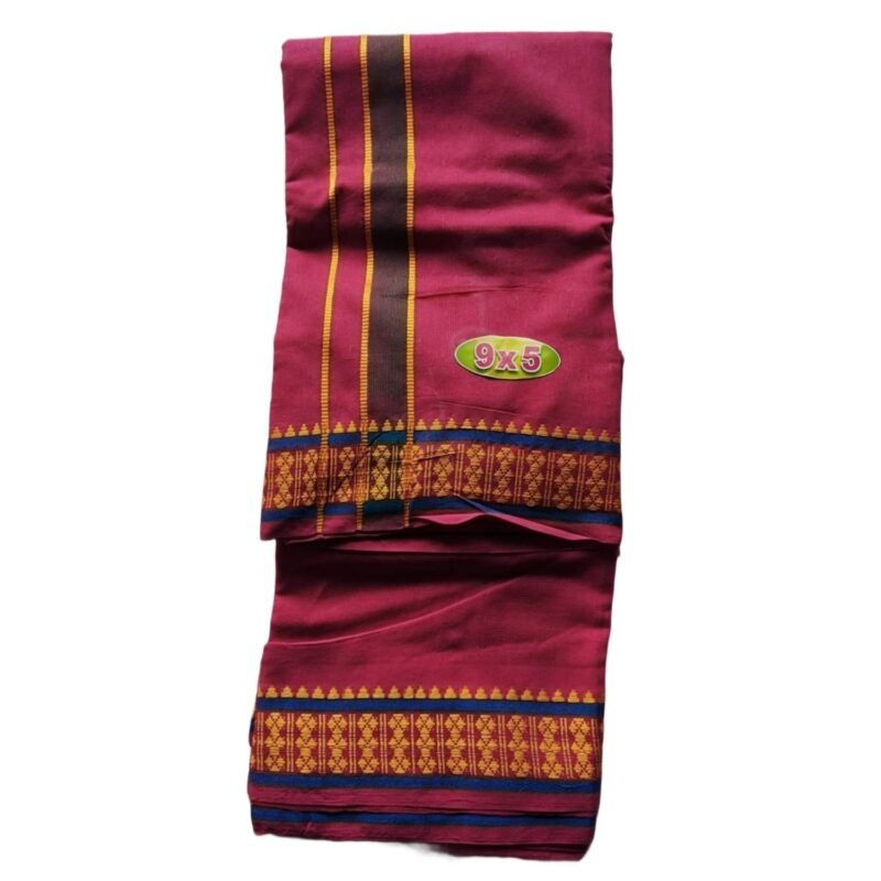 Rani Pink Pink Cotton Dhoti 9x5 Size Unfolded
