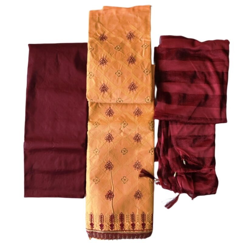 Embroidered Cotton Dress Material Unstitched Unfolded1