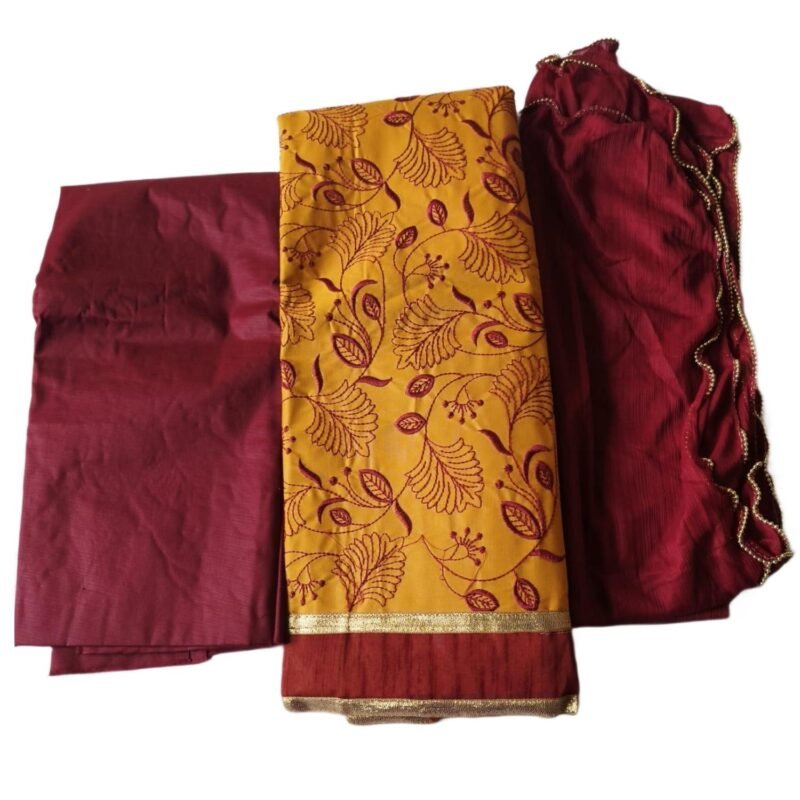 Embroidered Cotton Dress Material Unstitched Unfolded1