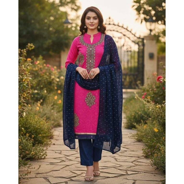 Embroidered Cotton dress Materials Unstitched Lifestyle