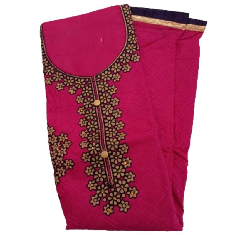 Embroidered Cotton dress Materials Unstitched Unfolded