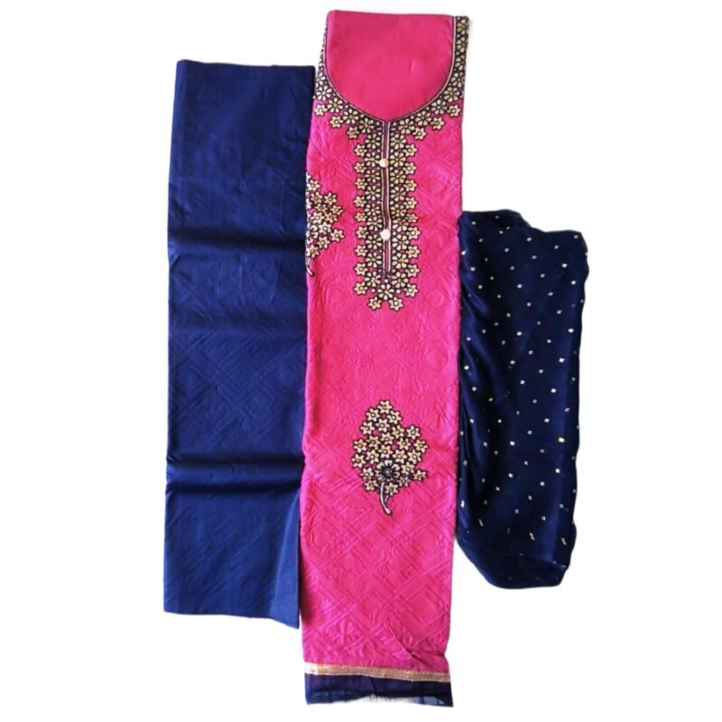 Embroidered Cotton dress Materials Unstitched Unfolded1