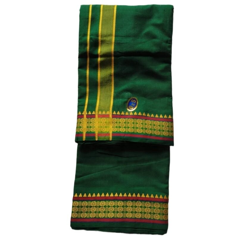 Green Cotton Dhoti 9x5 Size Unfolded