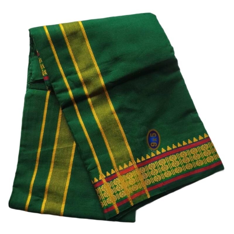 Green Cotton Dhoti 9x5 Size Unfolded1
