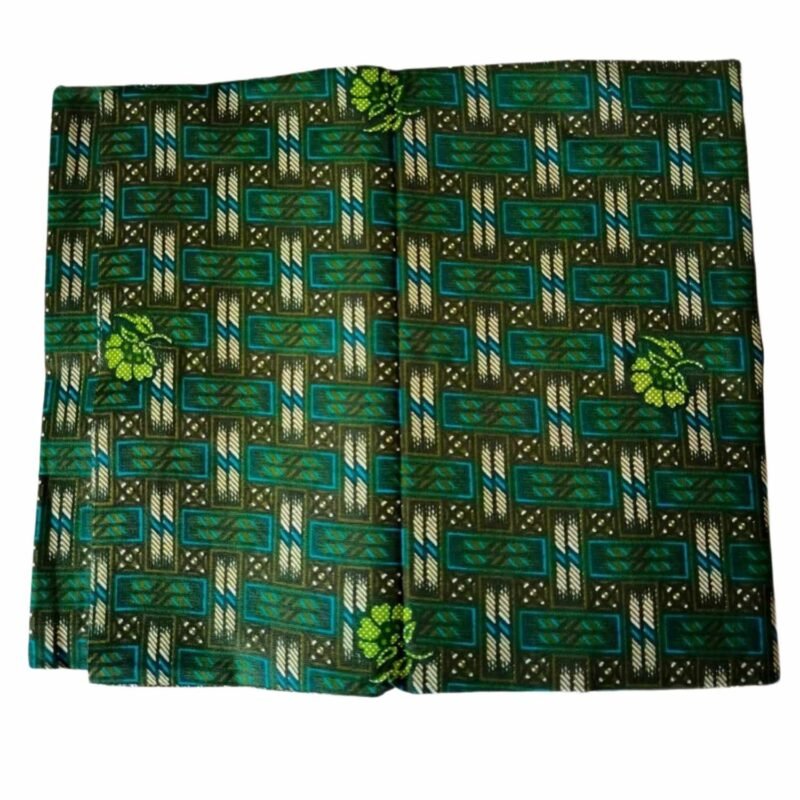 Green Cotton Printed Lungi 2 Meters Unstitched Unfolded