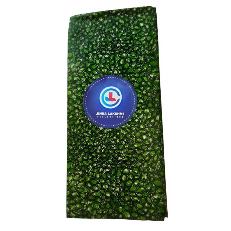 Green Cotton Printed Lungi 2.25 Meters Unstitched Folded