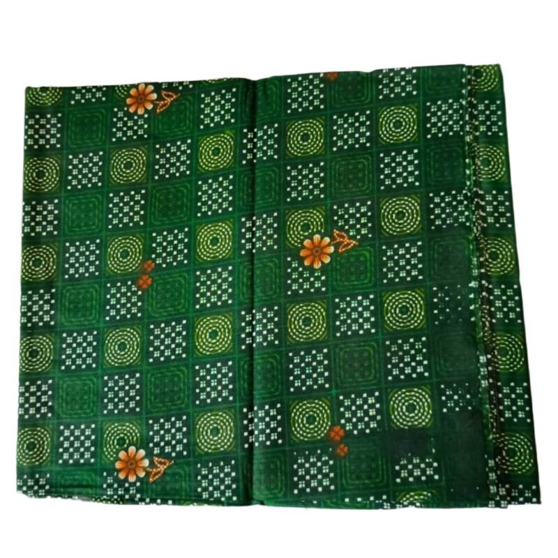 Green Cotton Printed lungi 2 Meters Unstitched Unfolded