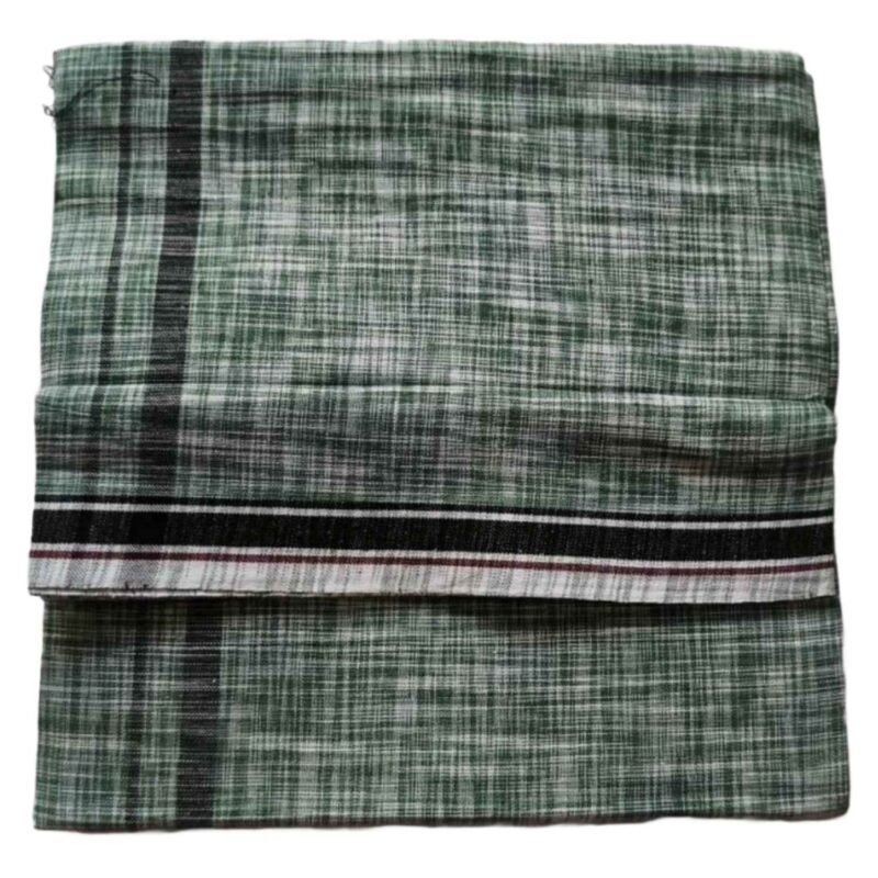 Green Pure Cotton Lungi 2 Meters Unstitched Unfolded