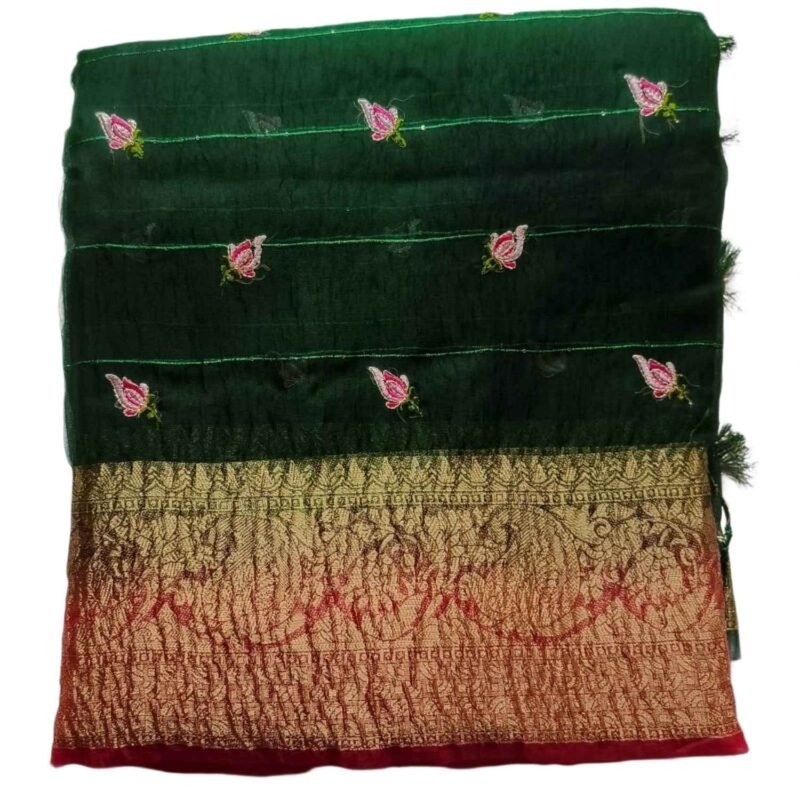 Green Silk Saree Folded