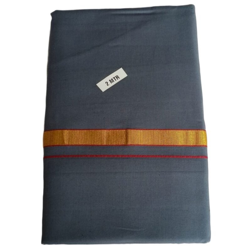 Grey Cotton Lungi 2 Meters Unstitched Folded