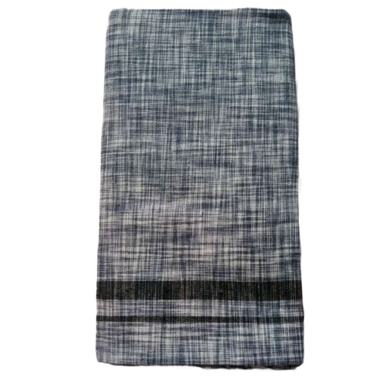 Grey Pure Cotton Lungi 2 Meters Unstitched Folded