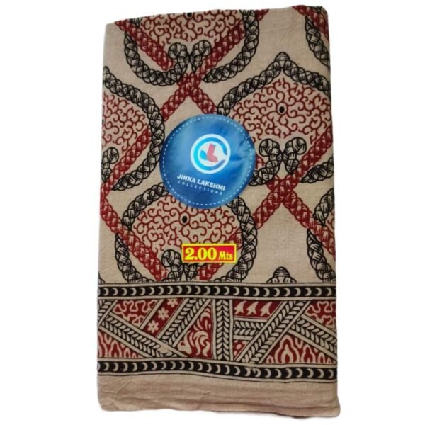 Kalamkari Cotton Lungi 2 Meters Unstitched Design 11 Folded