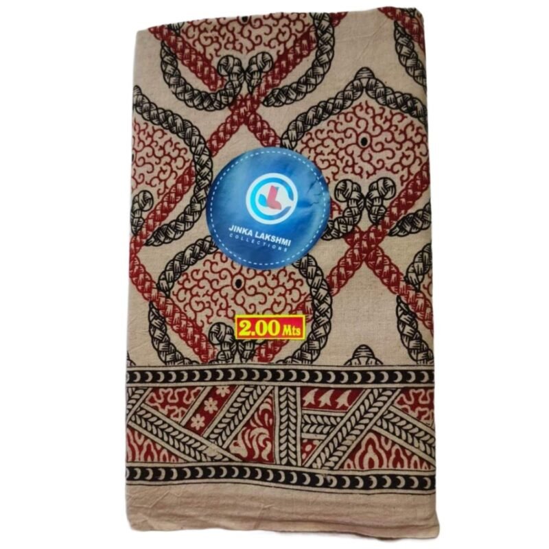 Kalamkari Cotton Lungi 2 Meters Unstitched Design 11 Folded