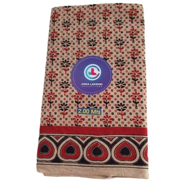 Kalamkari Cotton Lungi 2 Meters Unstitched Design 12 Folded