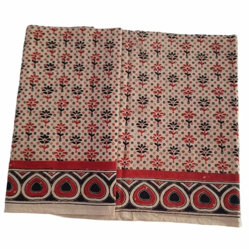 Kalamkari Cotton Lungi 2 Meters Unstitched Design 12 Unfolded