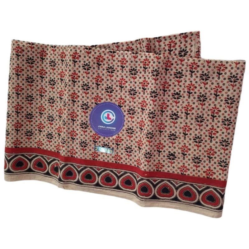 Kalamkari Cotton Lungi 2 Meters Unstitched Design 12 Unfolded1