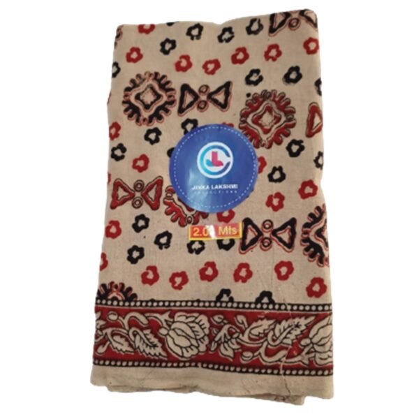 Kalamkari Cotton Lungi 2 Meters Unstitched Design 4 Folded